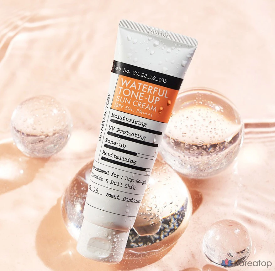 Солнцезащитный крем Derma Factory Waterfull Tone-Up SPF50+ PA+++, 50 г, 1 шт., фото 3