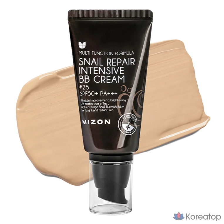 Интенсивный BB-крем Mizon Snail Repair SPF50+ PA+++, № 25, теплый бежевый, 1 шт.