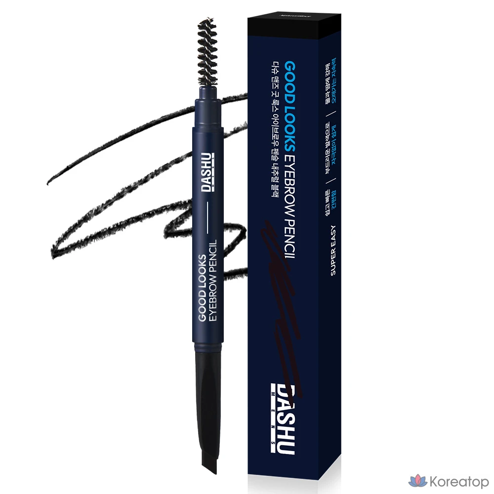 Карандаш для бровей DASHU Men's Good Looks, натуральный черный, 1 шт.