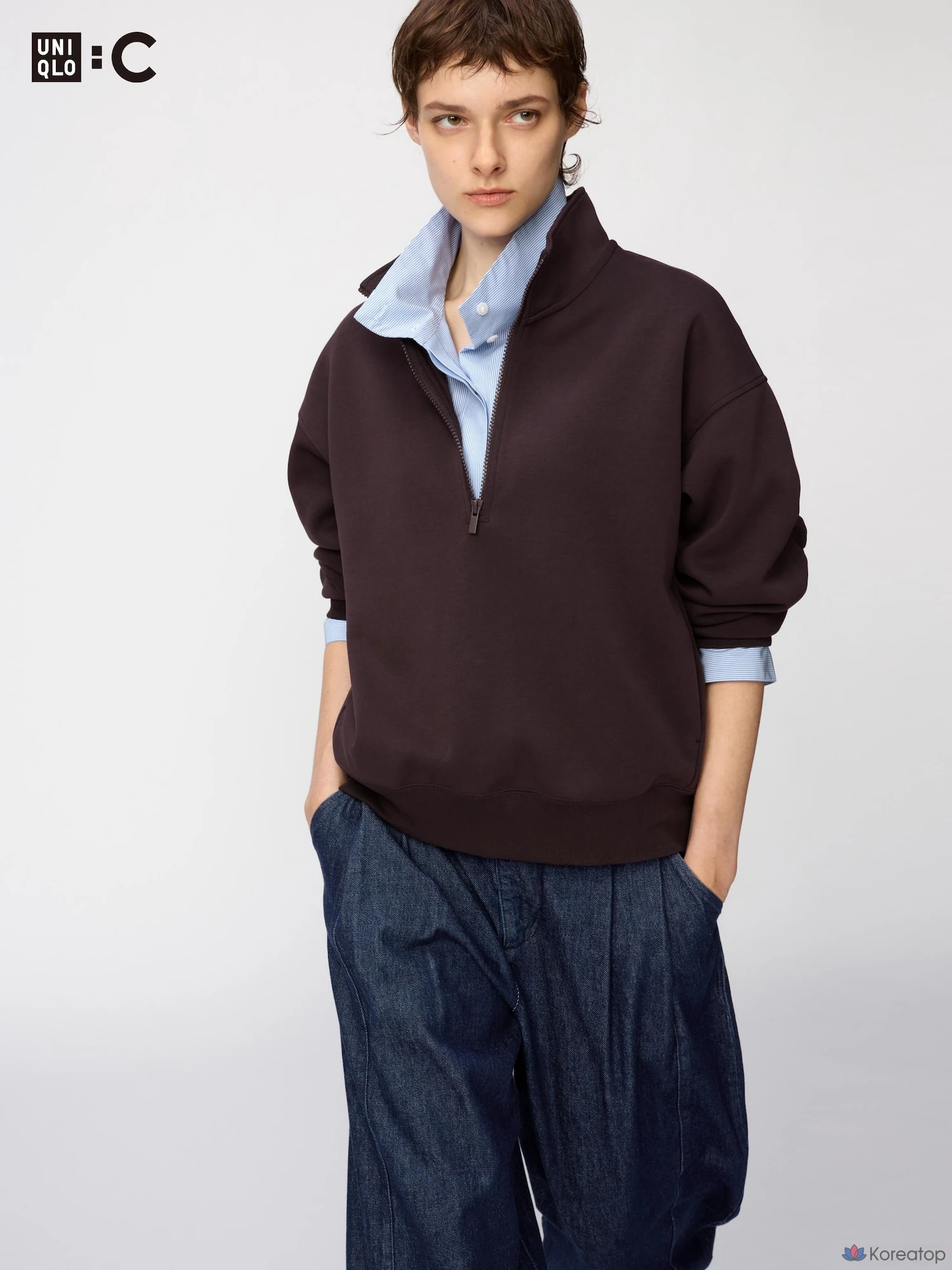 Свитшот на молнии Uniqlo Sweat Half Zip Pullover