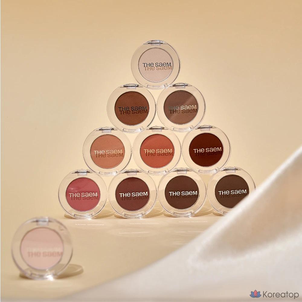 Матовые тени для век The Saem Sammul Single Shadow, CR02, персиковый оттенок с эффектом росы, 1 шт., фото 5