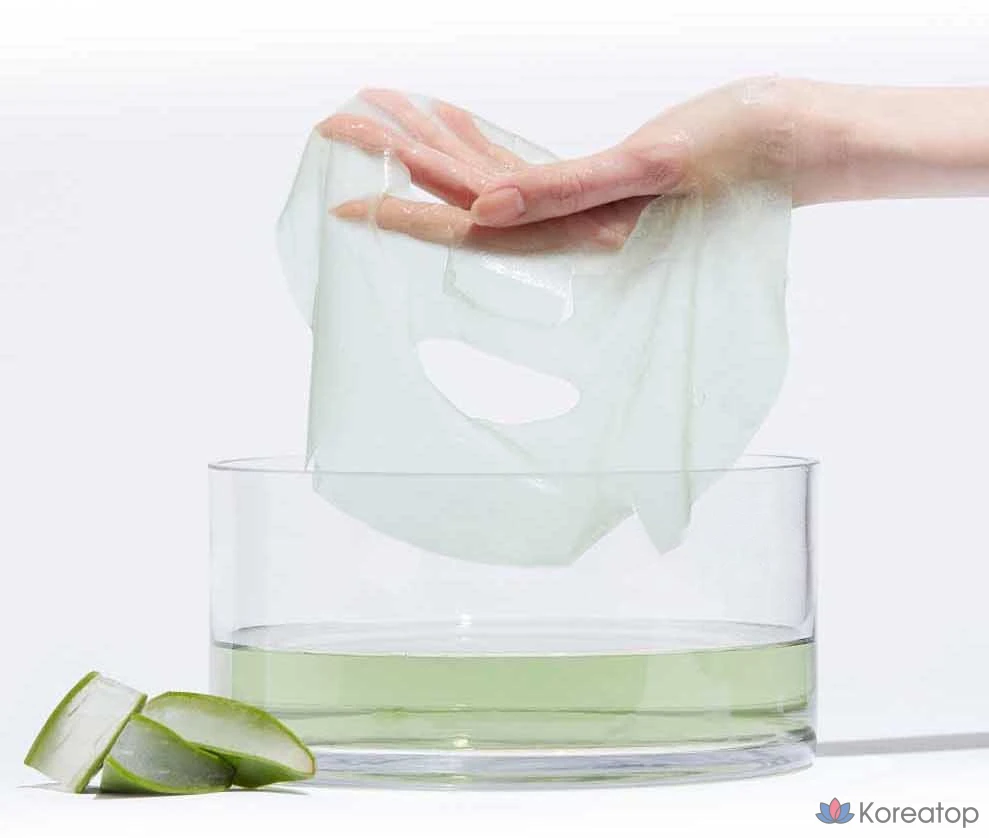 Ампульная маска с алоэ вера KIM JEONG MOON Aloe La Sense Loe Cure Realoe Phyto Green, 10 штук, 2 упаковки., фото 3