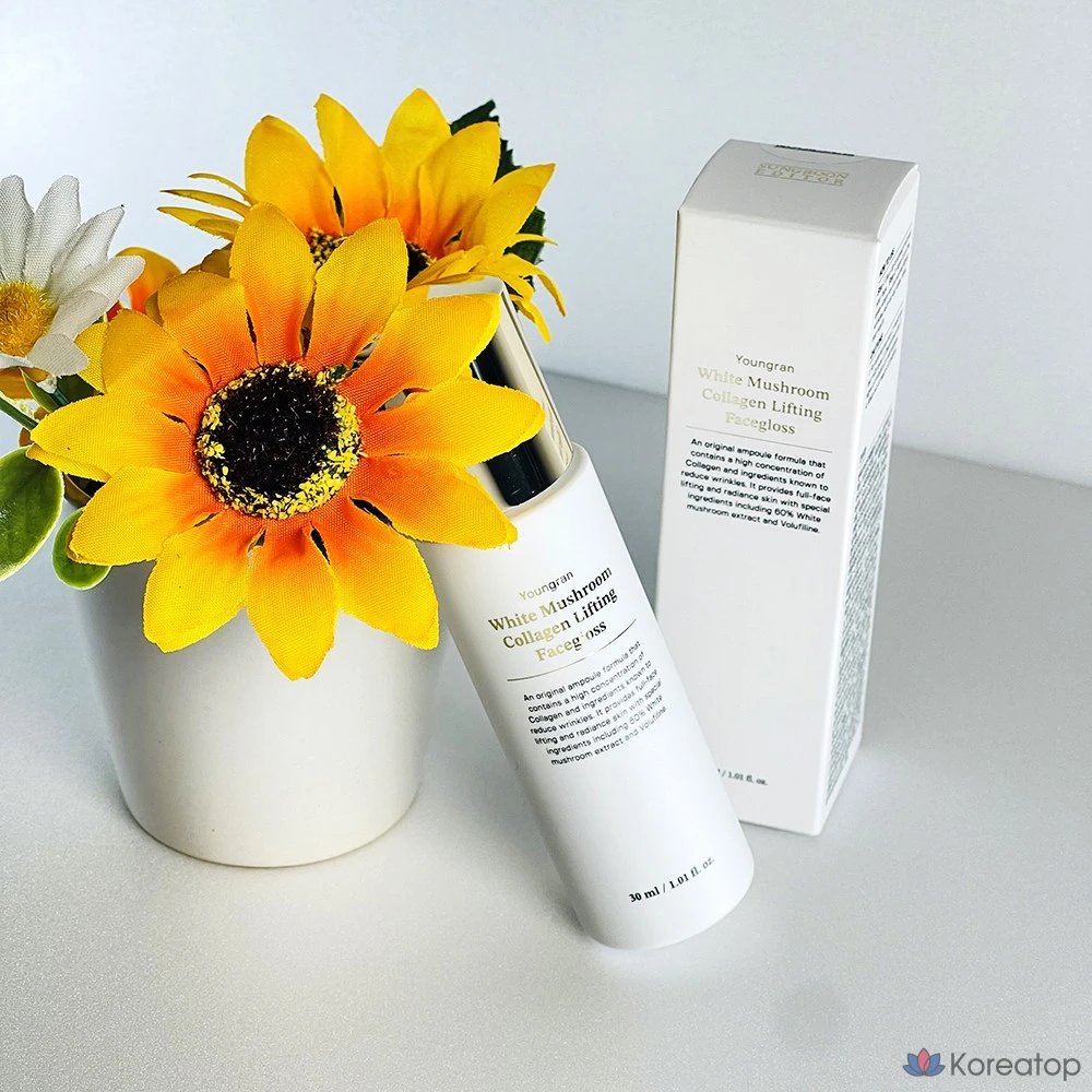 Блеск для лица Youngran White Mushroom Collagen Lifting Face Gloss, 1 шт., 30 мл, фото 2