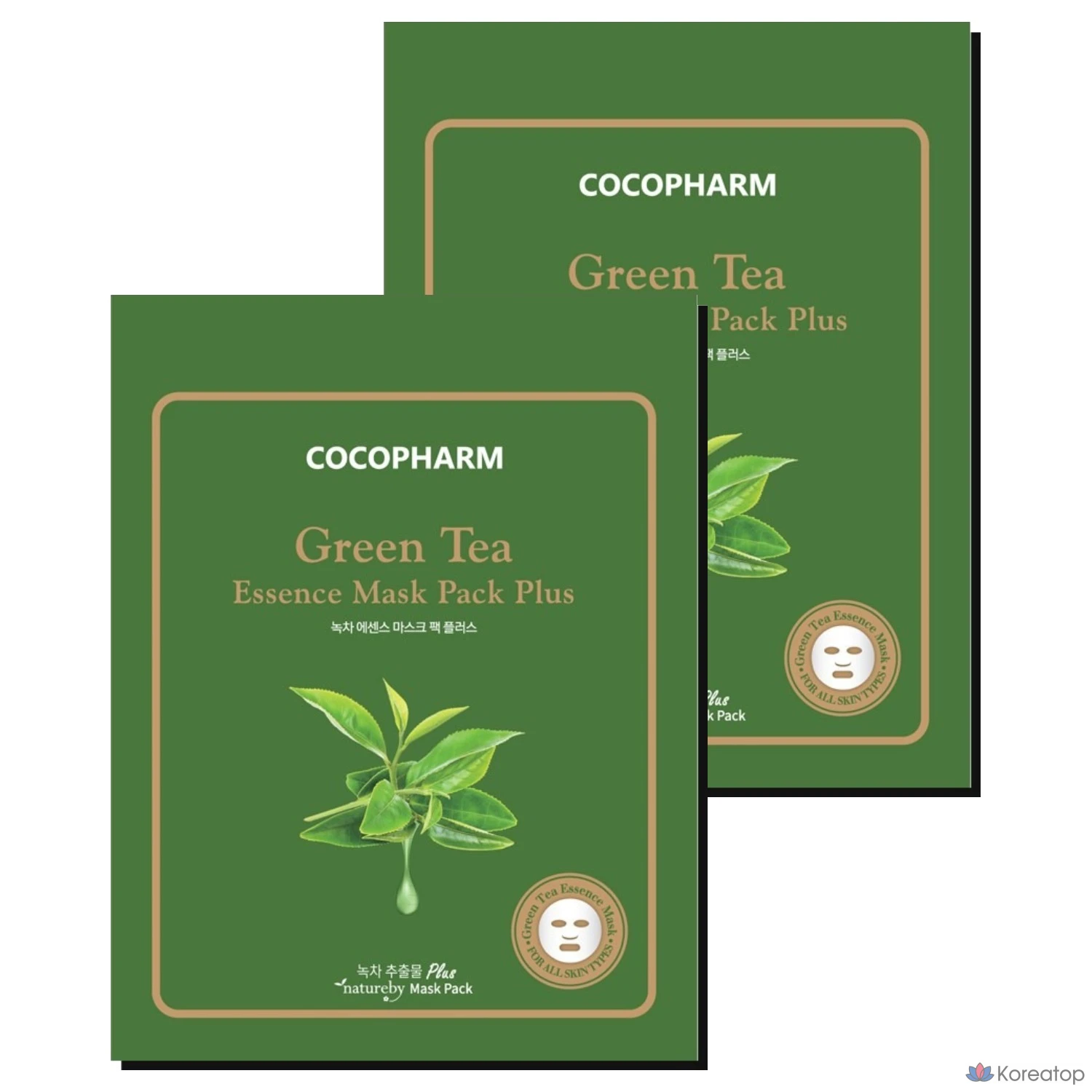 COCOPHARM Эссенция-маска для лица с зеленым чаем, 25 г, 1 упаковка, 100 листов