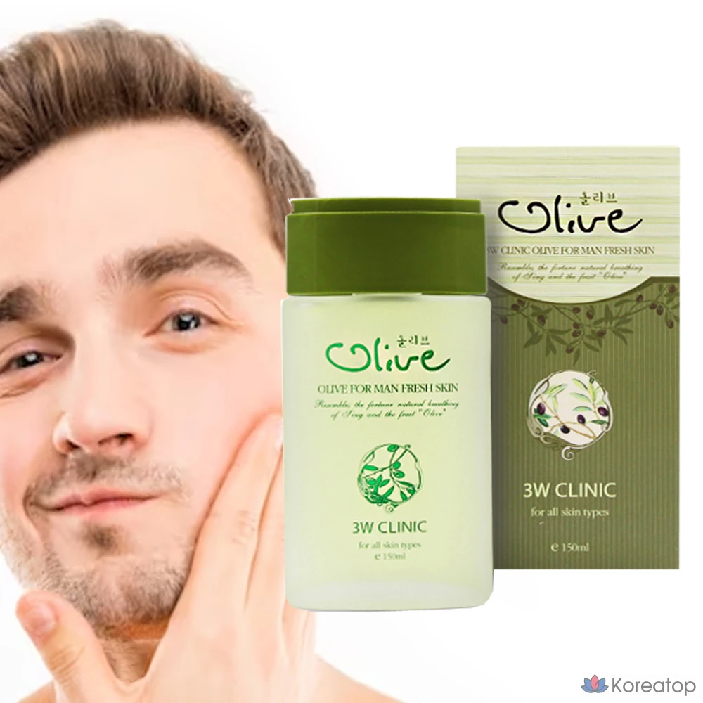 Тонер 3W Clinic Olive Fresh Skin For Men, 150 мл, 1 шт.