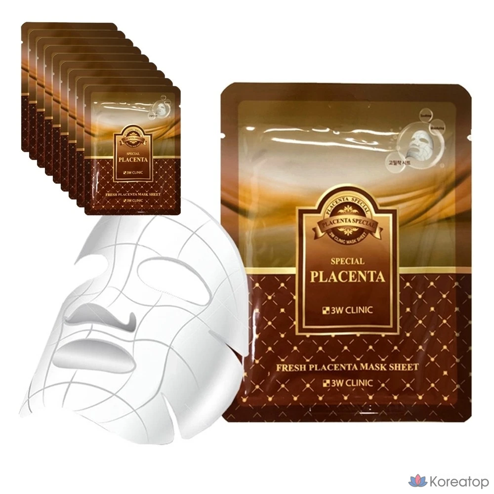 Маска для лица из плаценты, 10 листов, упаковка из 10 штук., фото 2