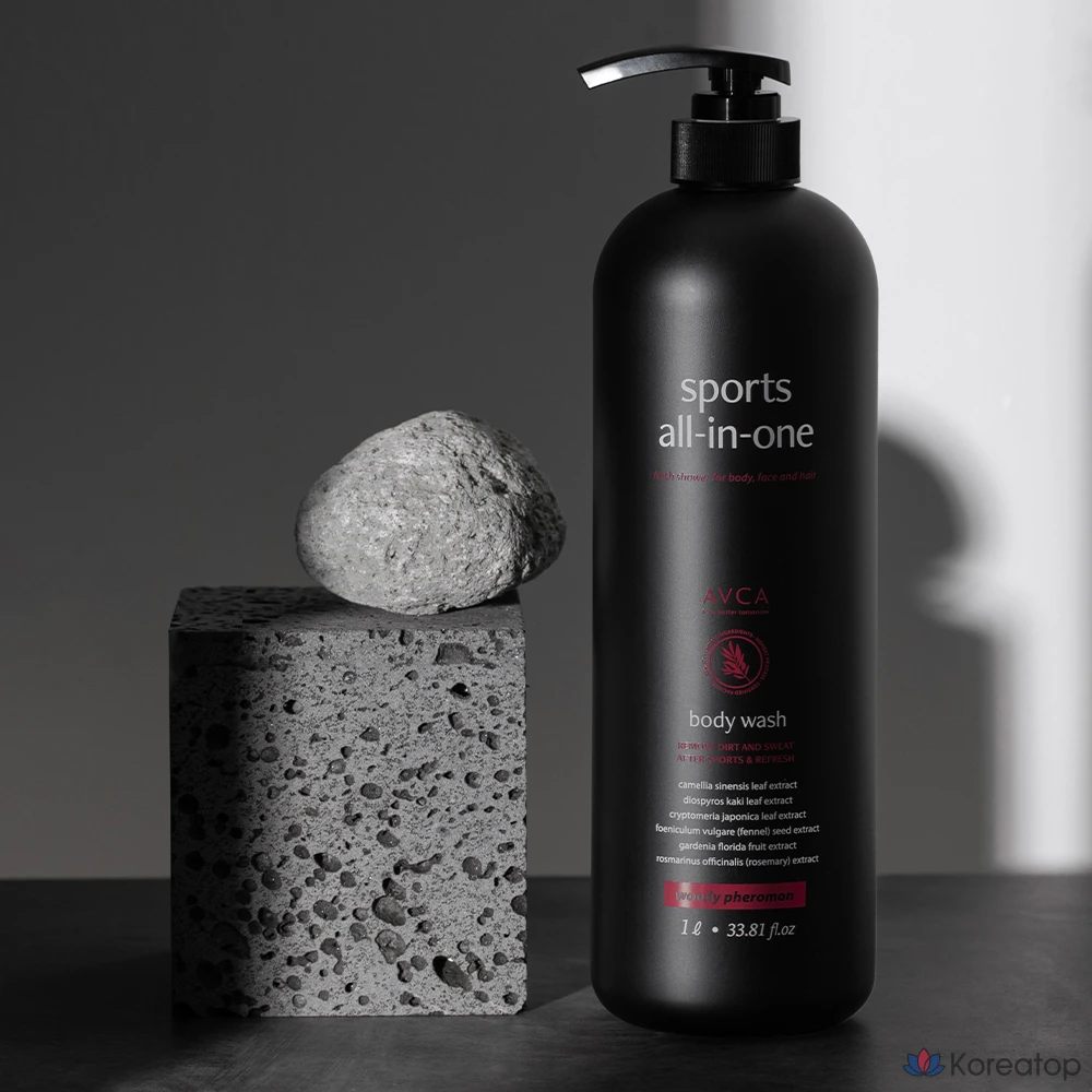 Универсальный парфюмированный гель для душа AVCA Sports с ароматом древесных феромонов, 1 л, 1 шт.
