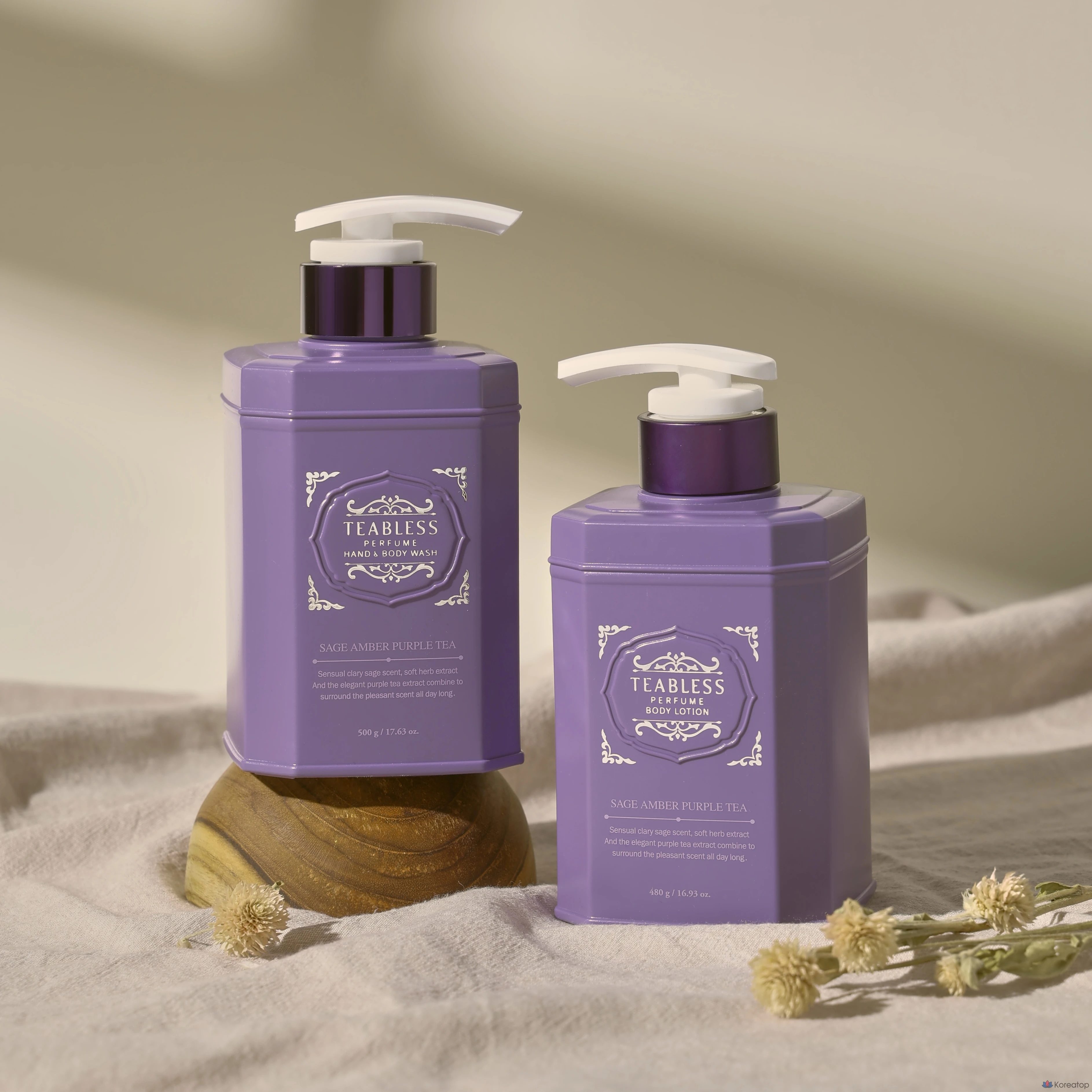 Набор для ухода TEABLESS Sage Amber Purple Tea Perfume Body Lotion & Body Wash Gift Set, 3 шт., фото 4