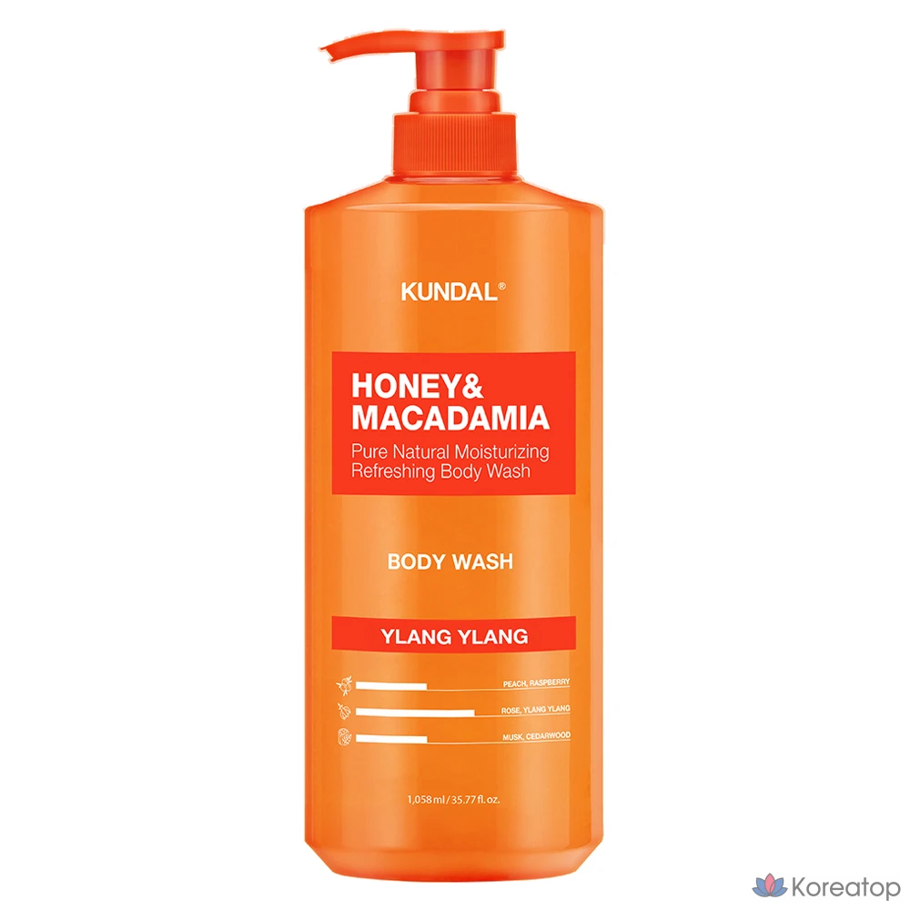 Гель для душа Kundal Honey & Macadamia Pure, иланг-иланг, 1,058 л, 1 шт.