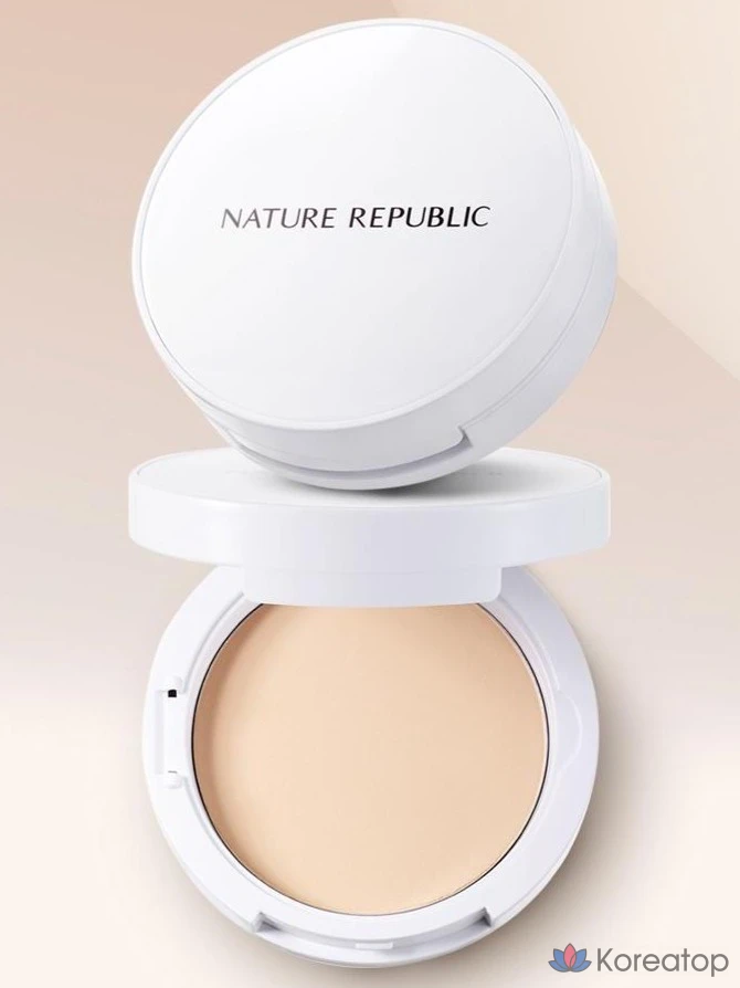 Компактная пудра Nature Republic Nature Origin Cover Two-Way Pact, оттенок 02 Natural Beige, 9 г, 1 шт., фото 4