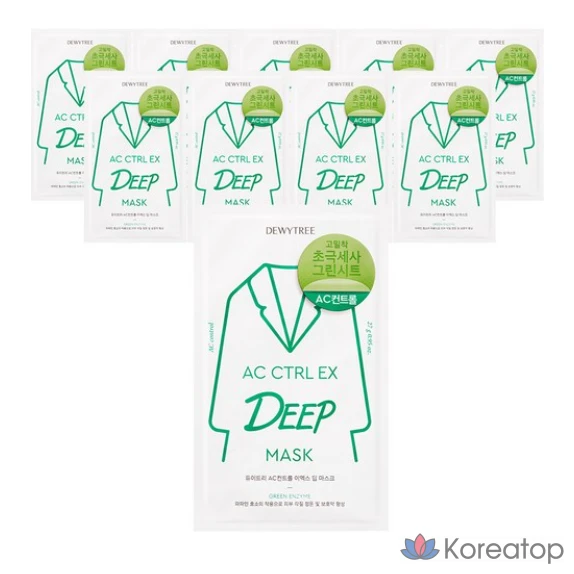 Маска для глубокого увлажнения кожи Dewtree AC Control EX, 1 упаковка, 10 штук