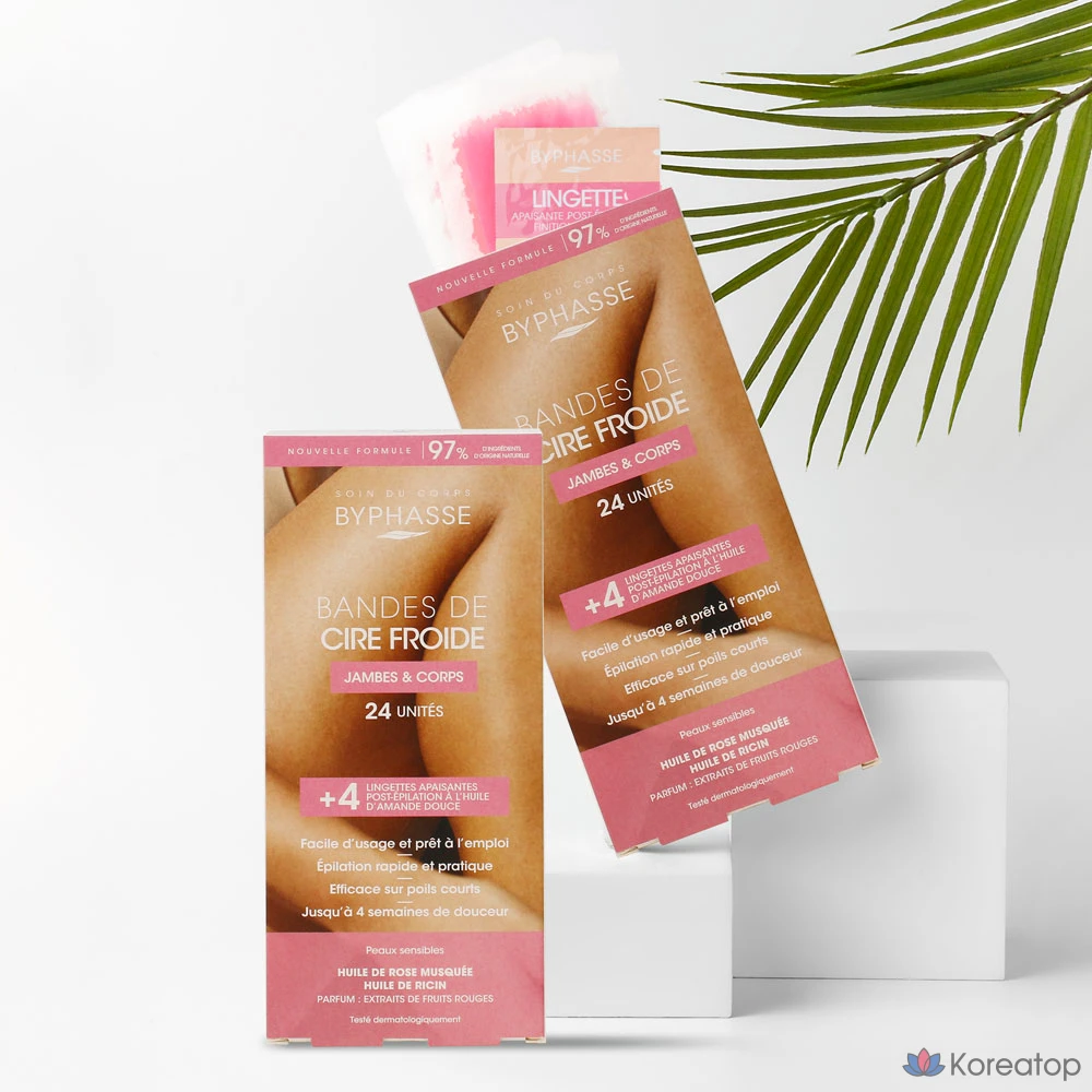 Набор для ухода Byphasse Cold Wax Strips for Arms &amp; Legs 24p + Finishing Tissue 4p Set, 1 шт.