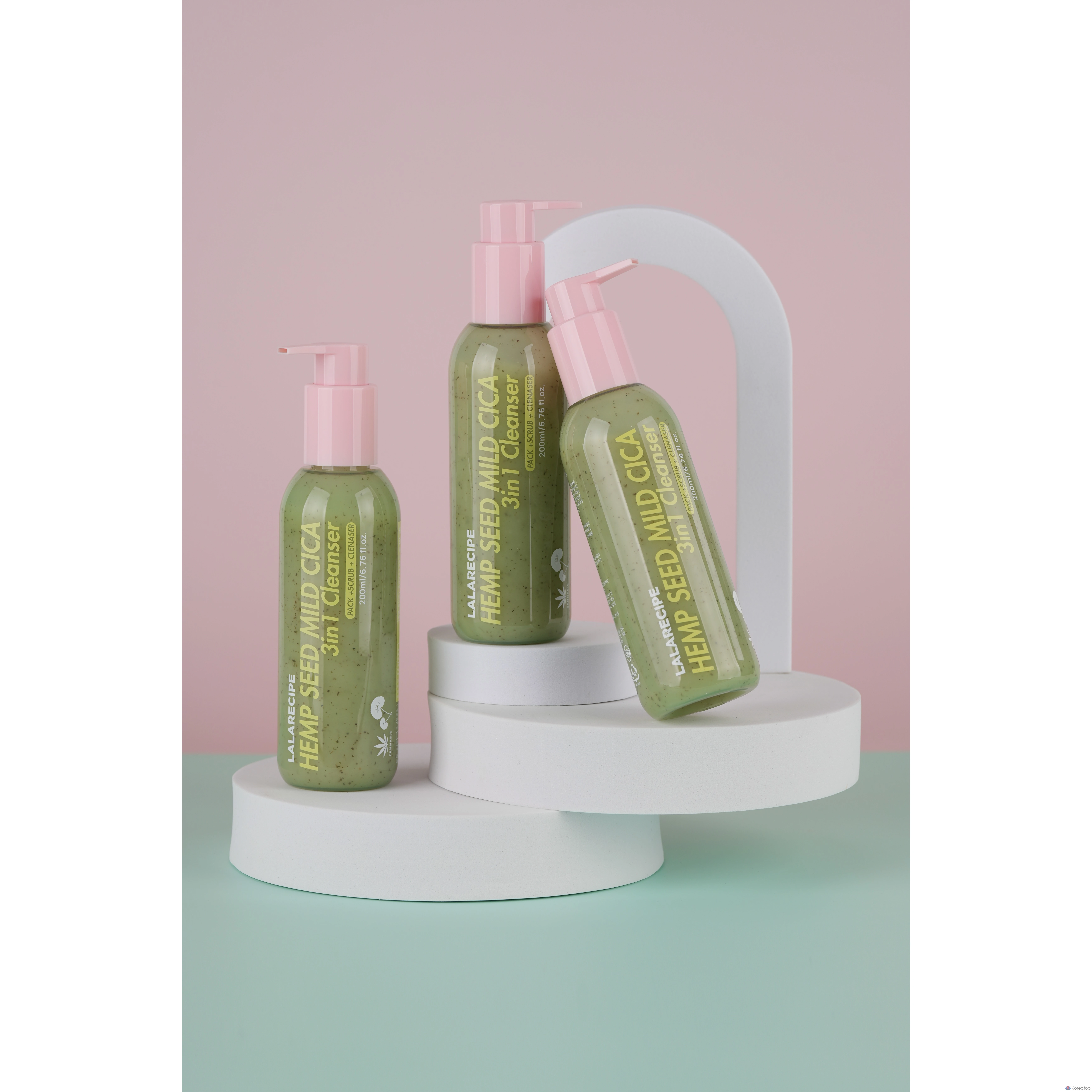 Очищающее средство LALARECIPE Hemp Seed Mild Cica 3-в-1, 200 мл, 1 шт.