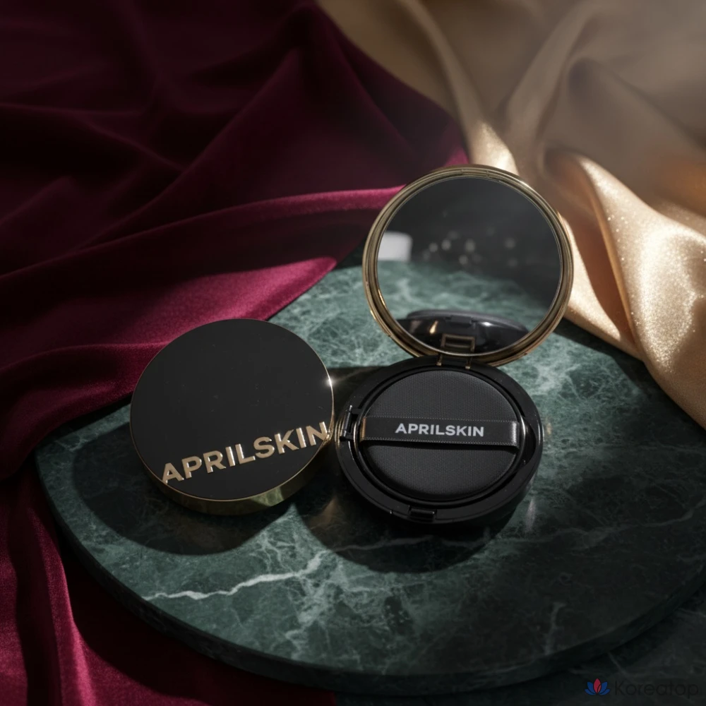 Тональный крем April Skin Magic Snow Cushion, фиксация, натуральное покрытие, освежающий финиш, кушон + сменный блок, 1 шт.