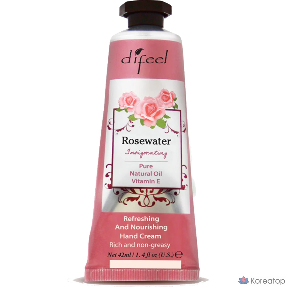 Крем для рук Difeel Nature с розовой водой, 42 мл, 1 шт.