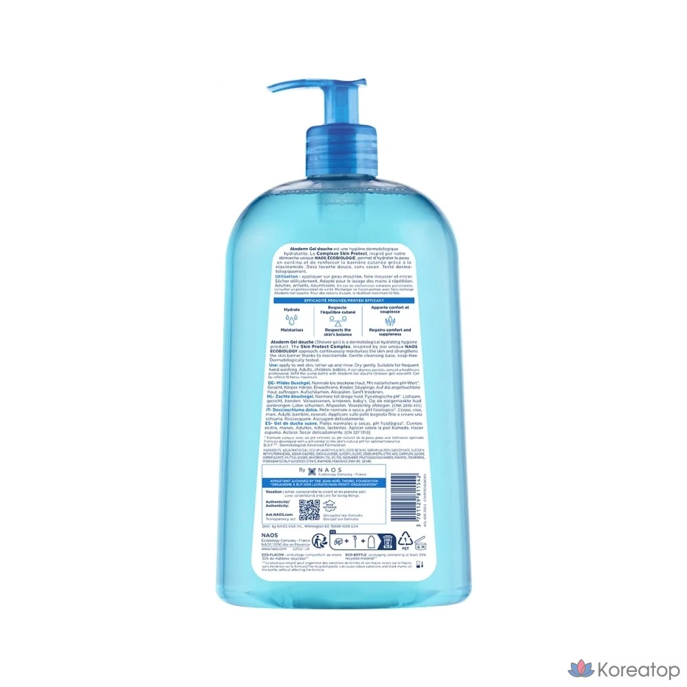 Гель для умывания Bioderma Atoderm Gel, мягкий очищающий гель, 1 шт., 1 л