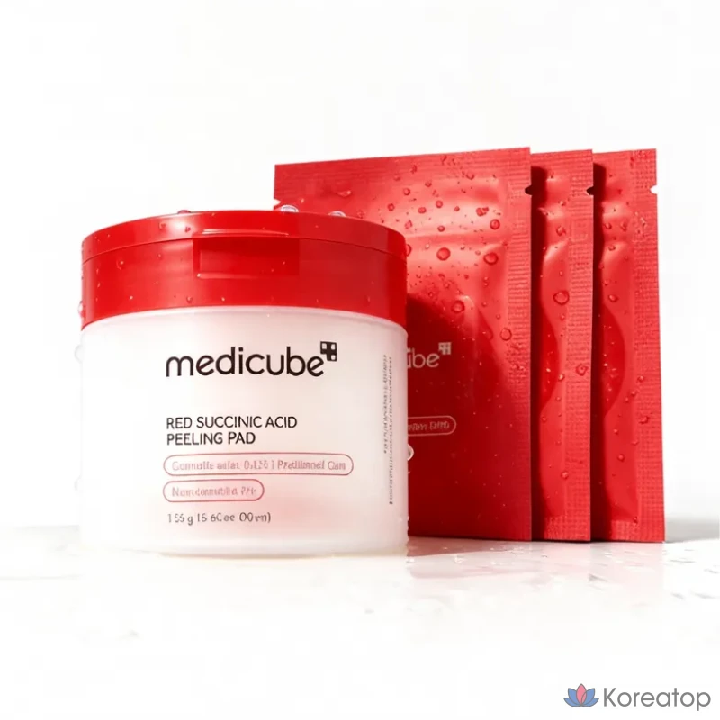 Пилинг-подушечки Medicube с кислотой, 100 листов. Пилинг-подушечки Medicube с красной янтарной кислотой, 100 листов, 1 шт.