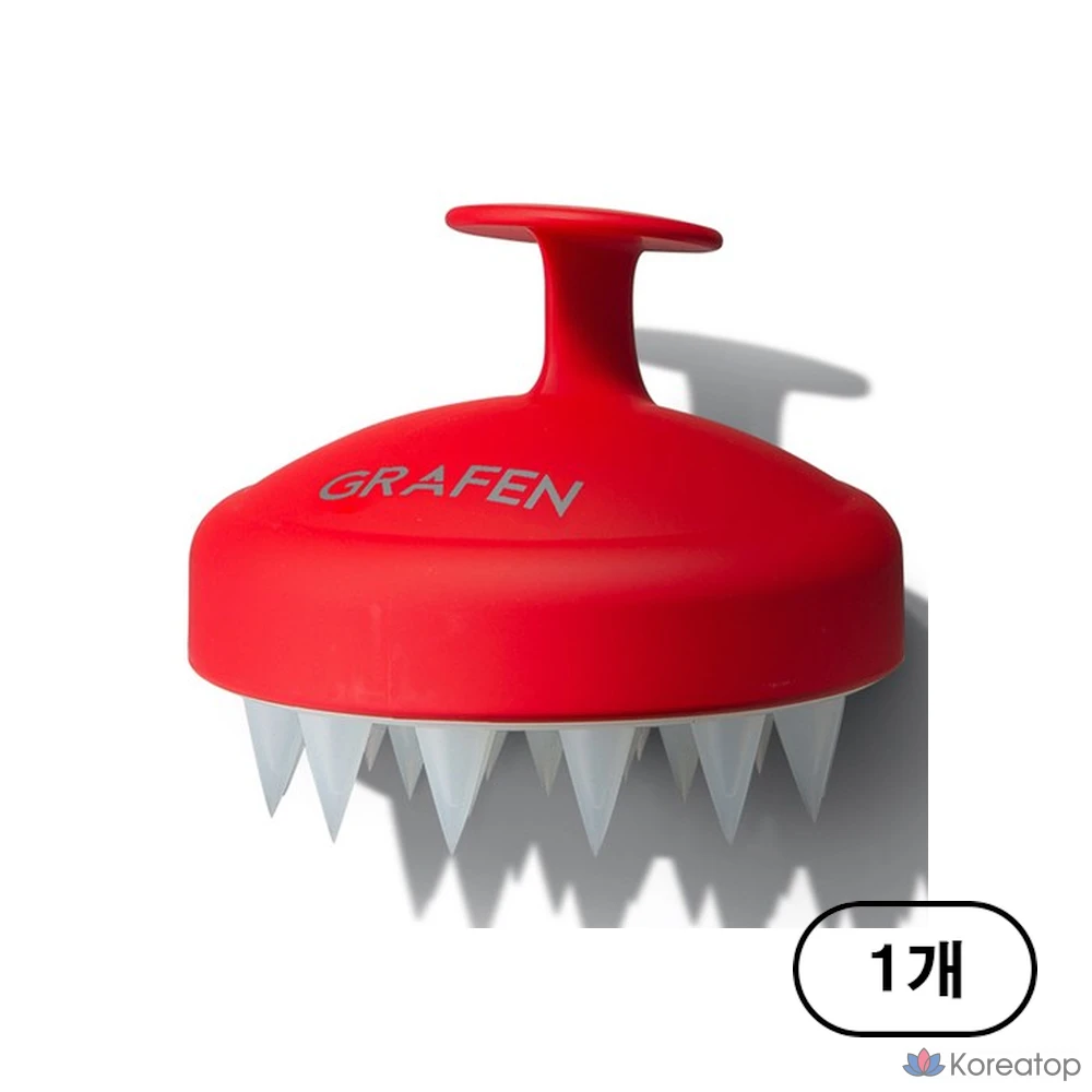 Массажная щетка для кожи головы GRAFEN Edgefinger, красная, 1 шт.