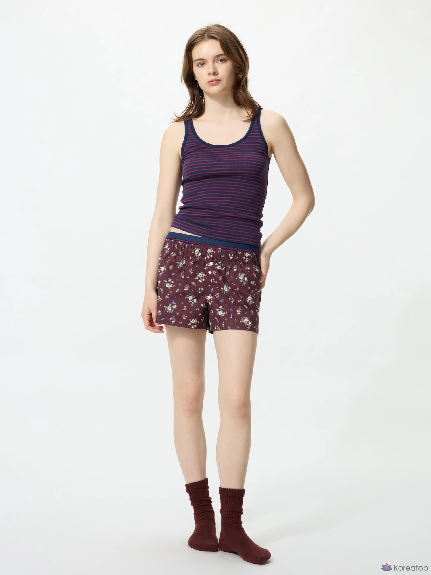 Топ Uniqlo Rib Tank Top, в полоску