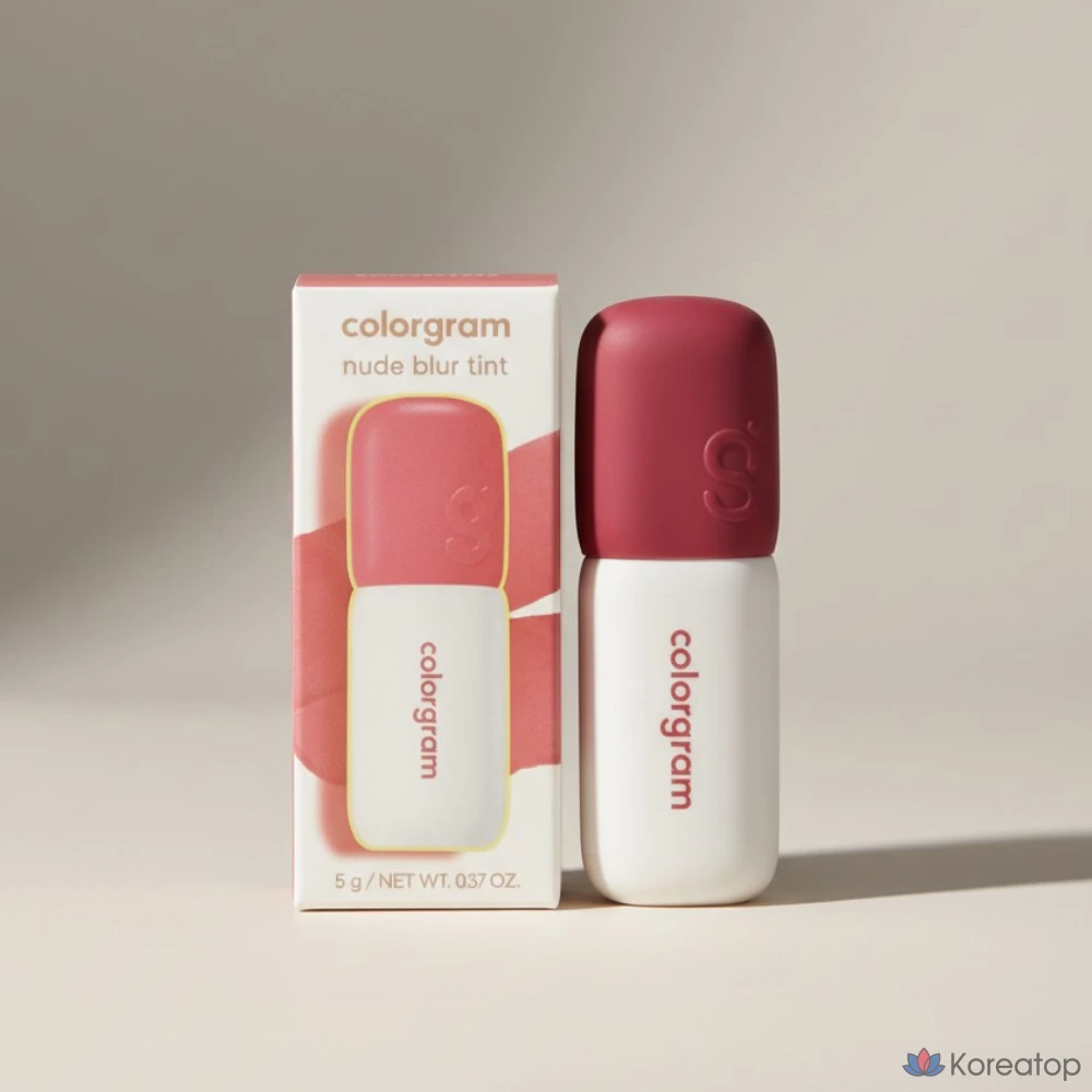 Nude Blur Tint Color Adhesion, Sticky Matte Lips, Lightweight Natural Over, Colorgram, 1 шт., 5 г, 09 Barmy Red