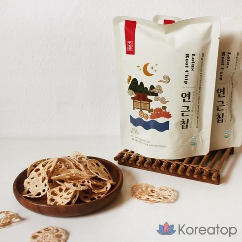 Poongsimdang Lotus Root Chips веганская здоровая закуска без сахара и глютена