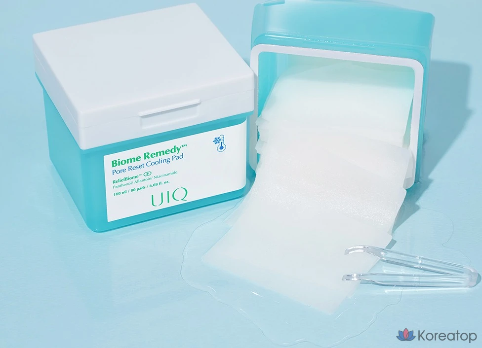 Охлаждающие подушечки для лица UIQ Biome Remedy Pore Reset, 180 мл, 80 листов, 1 упаковка.