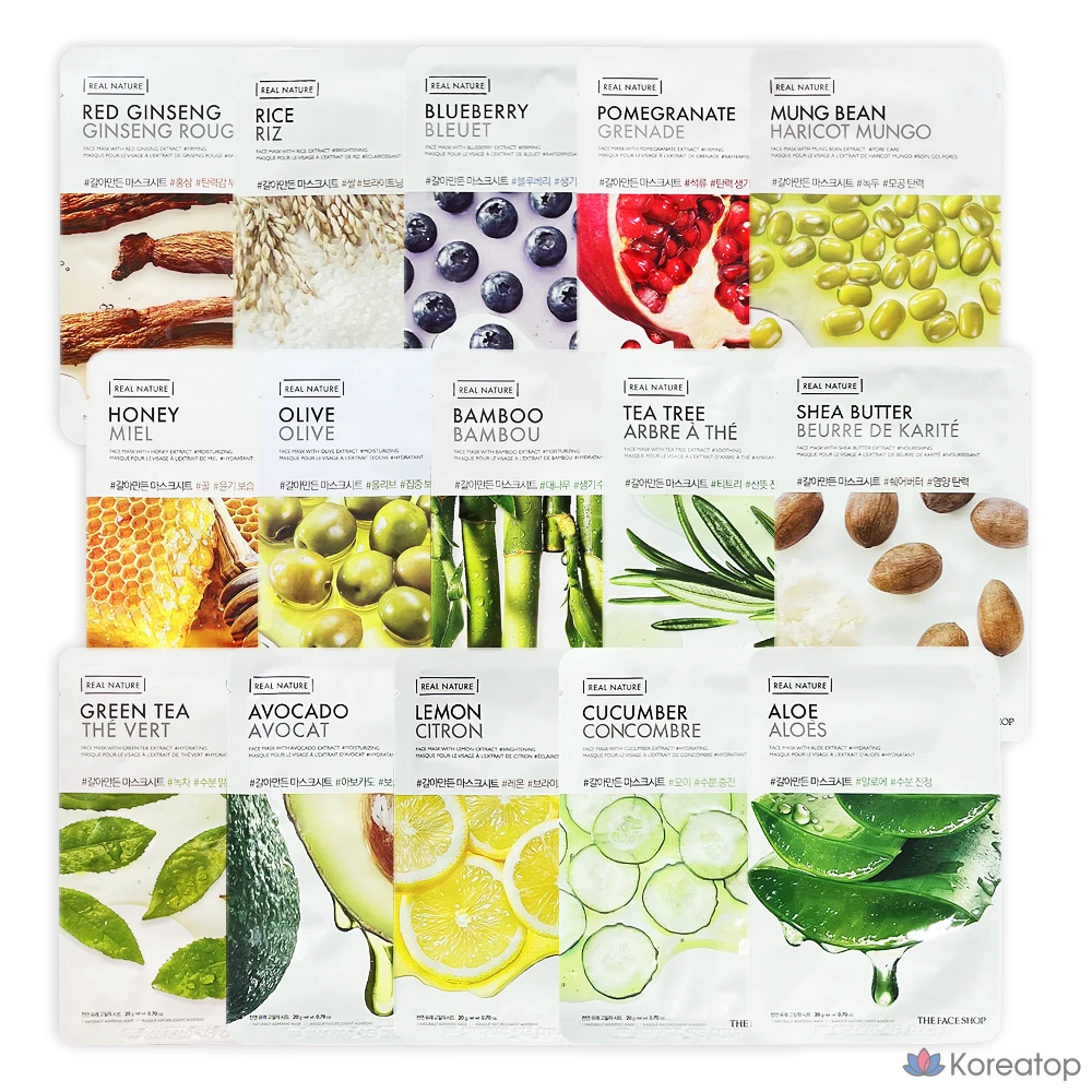 Тканевые маски для лица с авокадо от The Face Shop, 20 штук, упаковка из 3 штук., фото 2