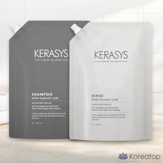 Кондиционер KeraSys Extra Damage Care Rinse Refill, 2 л, 1 шт.