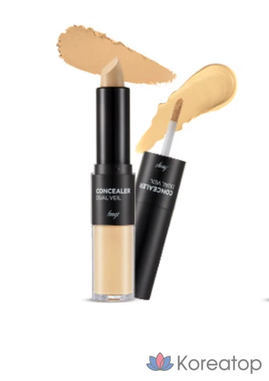 Консилер The Face Shop Dual Veil, 1 шт., V201 Абрикосово-бежевый, фото 2