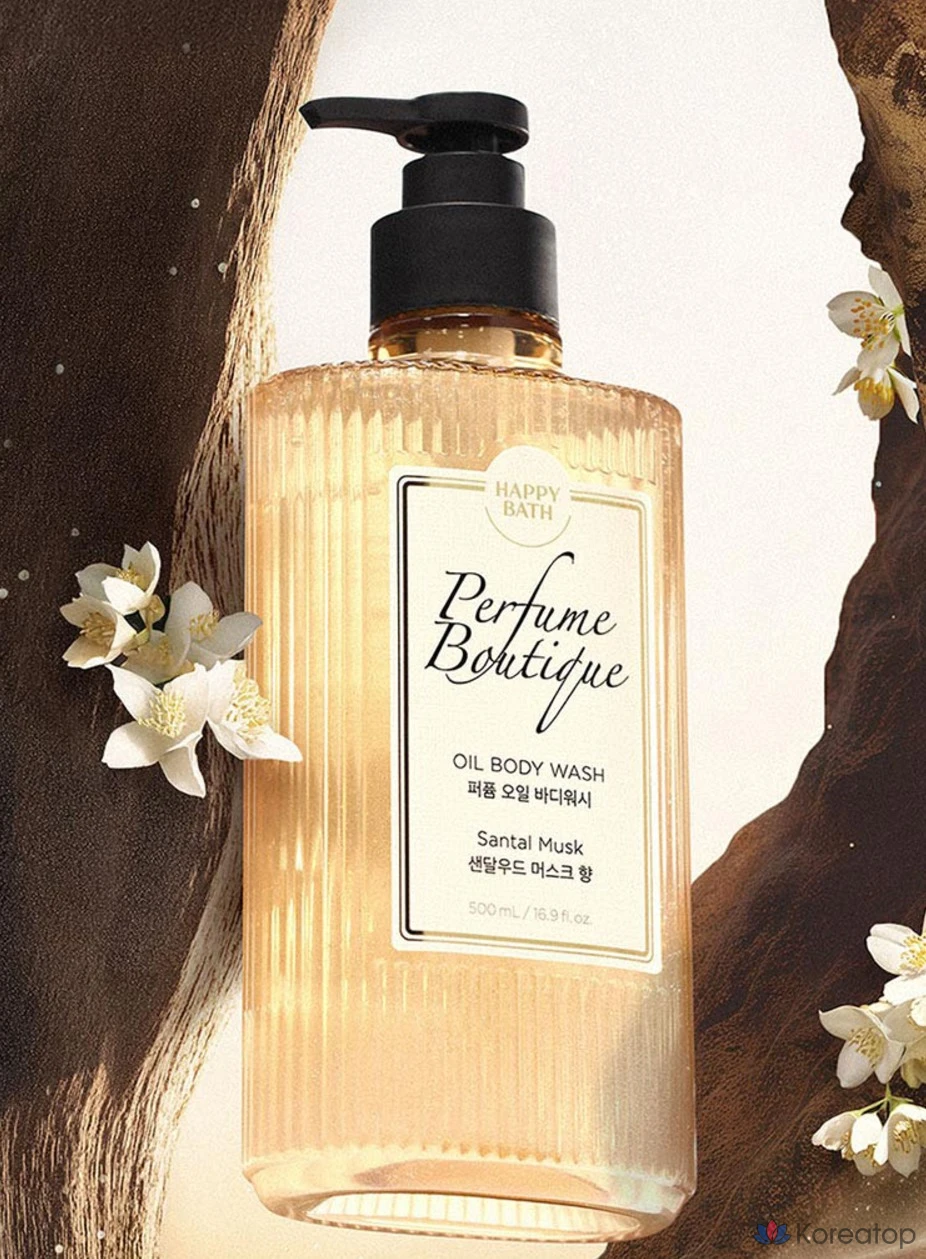 Парфюмерное масло для тела Happy Bath Perfume Boutique, сандаловое дерево и мускус, 500 мл, 1 шт.