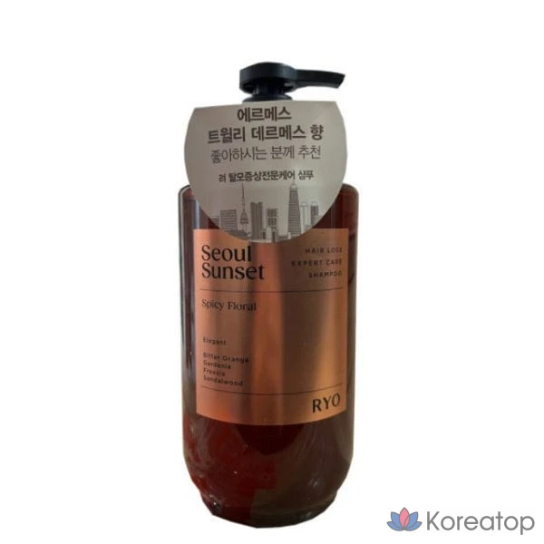 Парфюмированный шампунь Ryo Yangyunmo для ухода за волосами при выпадении волос, цвет Seoul Sunset, 585 мл.