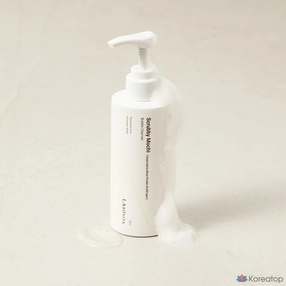 Пенка для умывания Labonita Scrubby Mochi Bubble Cleanser 200 г / Ежедневный скраб для лица от черных точек, кожного сала и загрязнений / Скраб + Очищение + Отшелушивание / Слабокислотный, 1 шт.