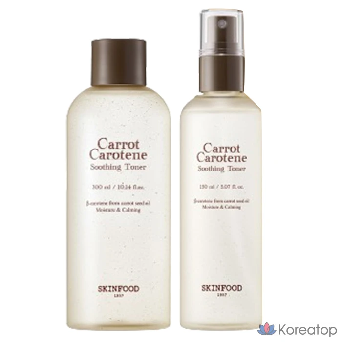 Набор успокаивающих тоников Skinfood с морковным каротином, 300 мл + 150 мл, по 1 шт.
