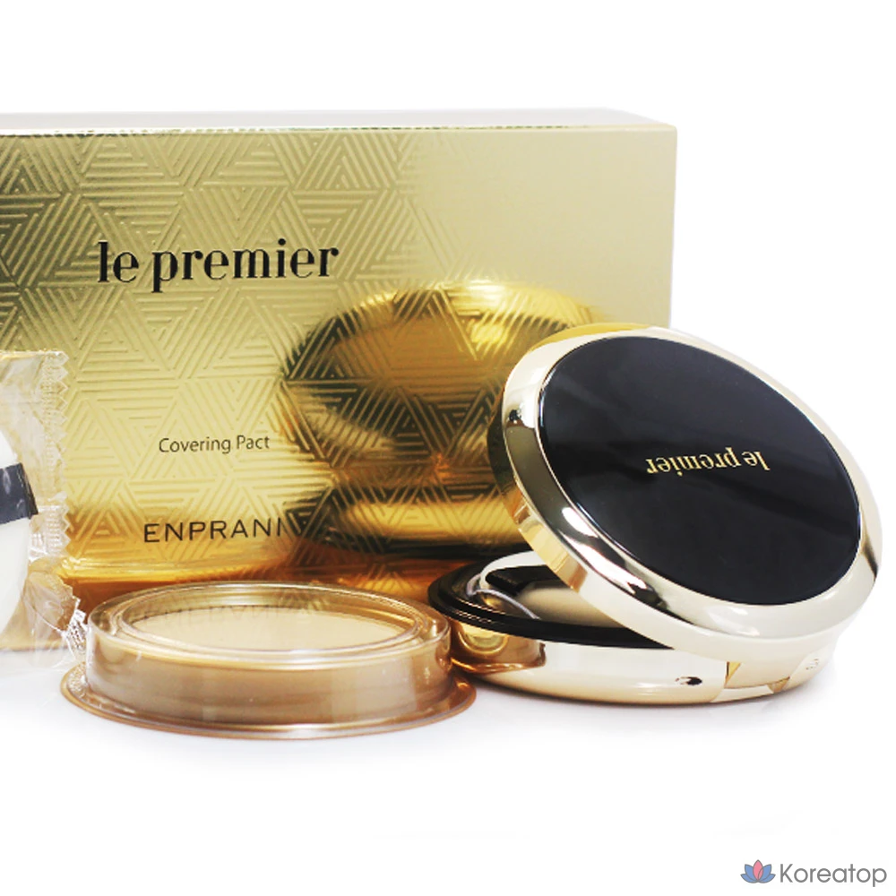 Тональный крем Enprani Le Premier Covering Pact (основной блок + сменный блок), № 23, натуральный бежевый, 1 шт.