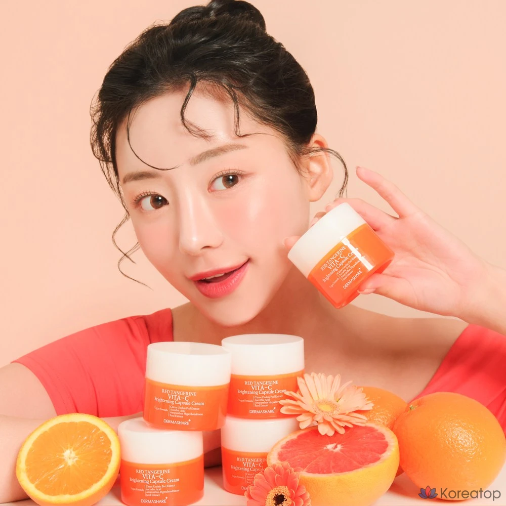 Крем Dermashare Vegan Red Orange Vitamin C Brightening Capsule Cream, 50 мл, 1 шт.