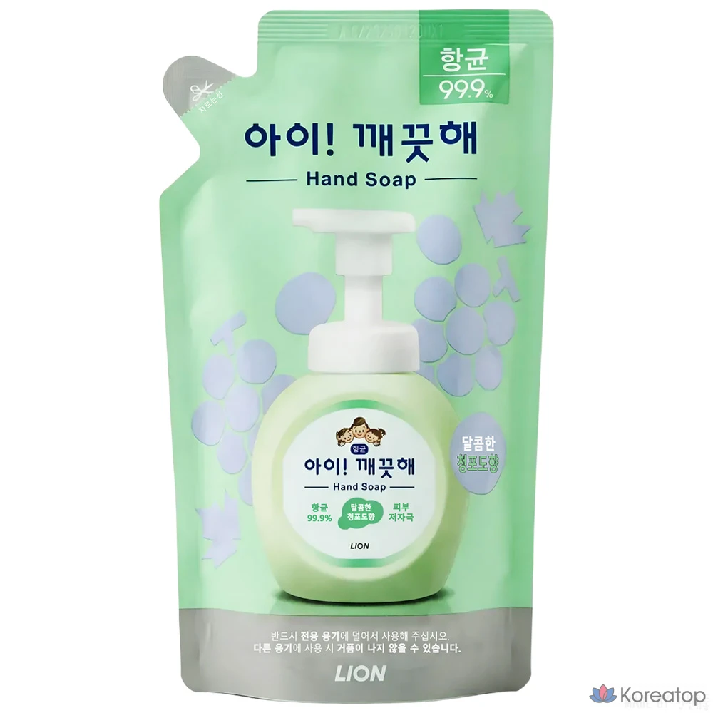 Сменный блок антибактериального пенного жидкого мыла для рук Lion, зеленый виноград, 200 мл, 1 шт.