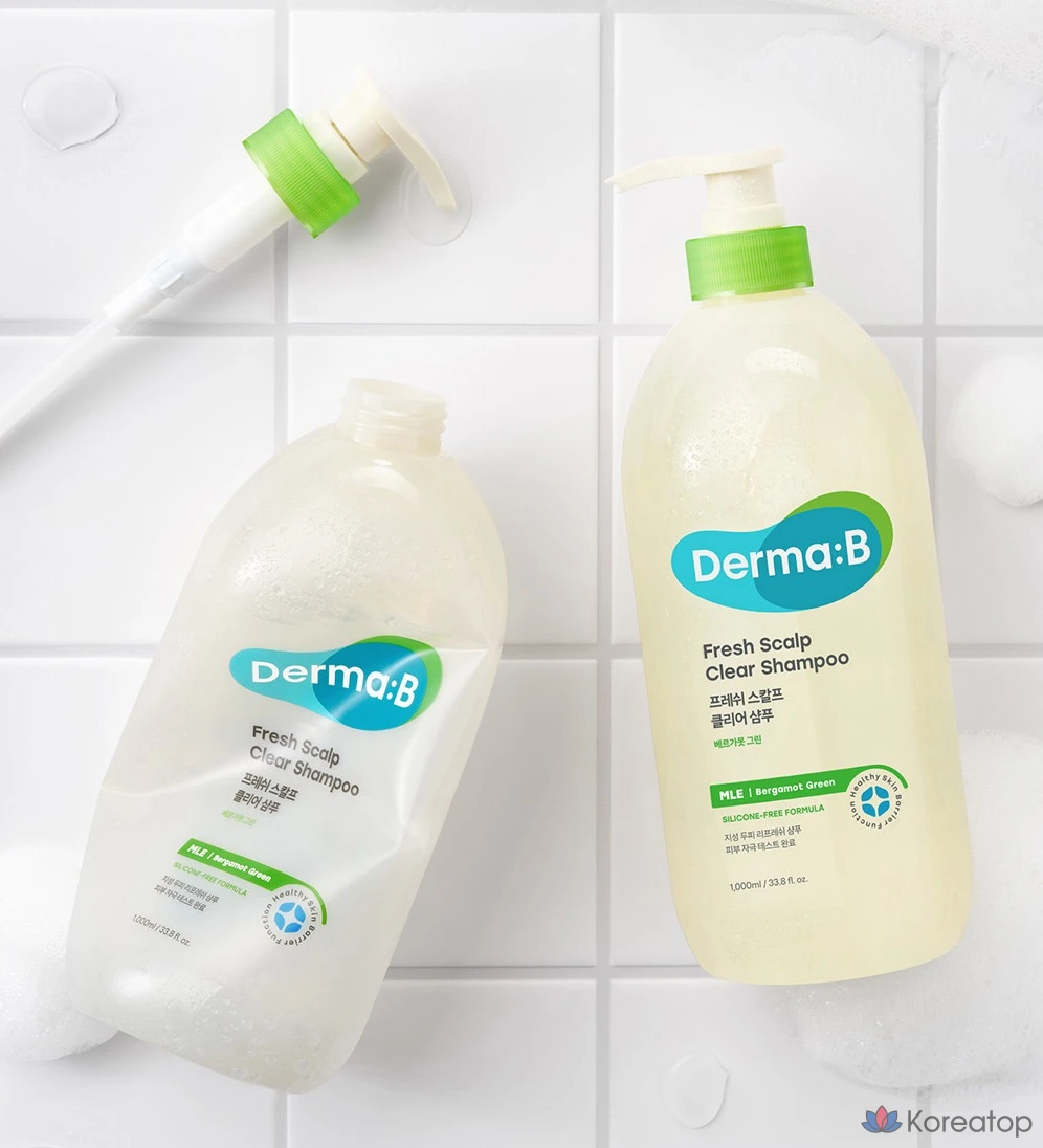 Шампунь DERMA:B Fresh Scalp Clear Shampoo Bergamot Green, 1 л, 1 шт.