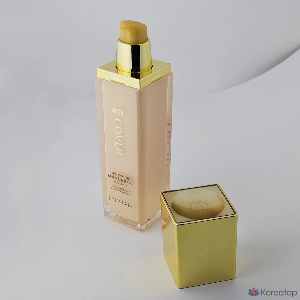 Корректирующая база под макияж Enprani Age Cover, 45 г, двухфункциональная, бежевая, 1 шт., фото 2