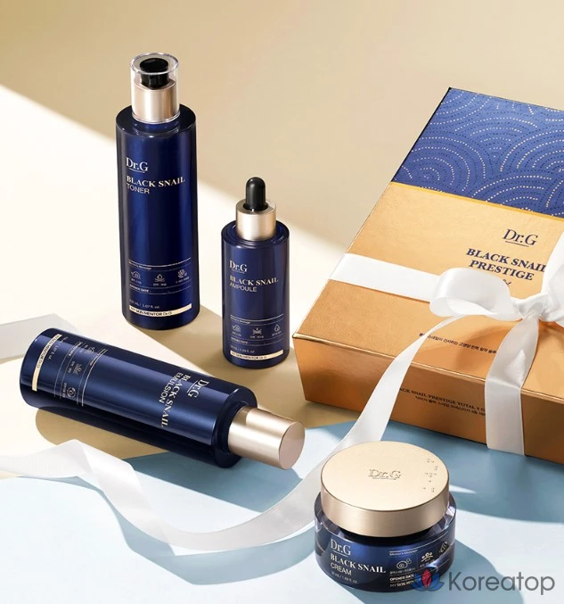 Набор для ухода Dr. G Black Snail Prestige 4-piece Set (Toner + Emulsion + Ampoule + Cream + Shopping Bag), 1 шт.