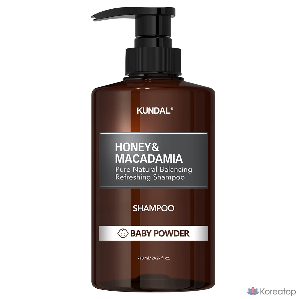 Шампунь Kundal Honey & Macadamia Nature с ароматом детской присыпки, 718 мл, 1 шт.