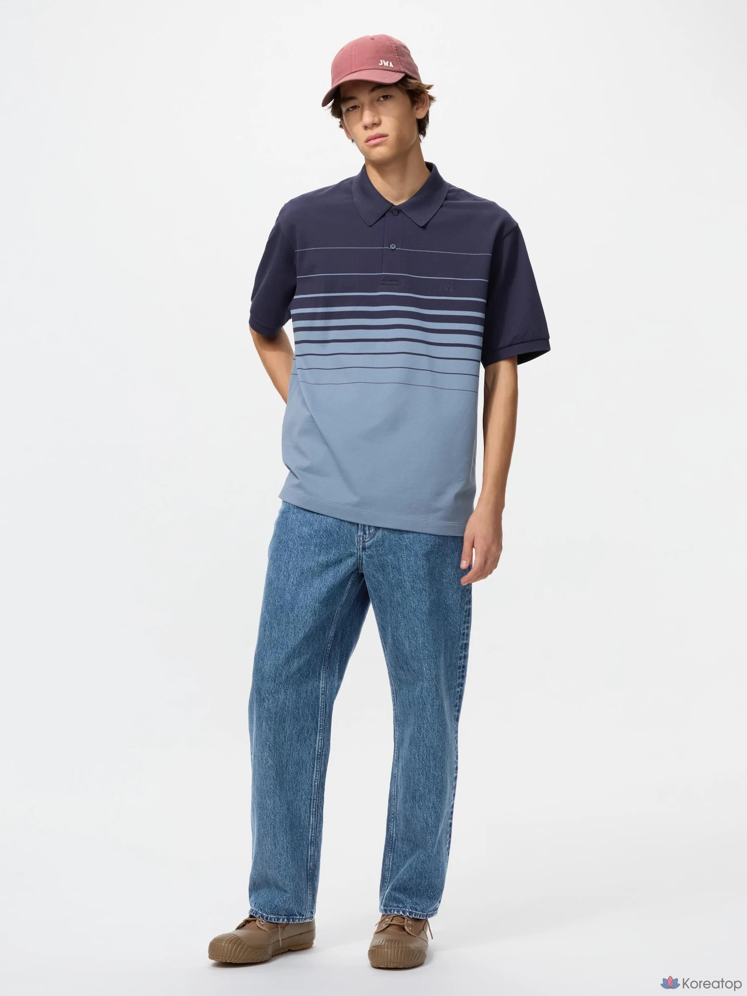 Поло Uniqlo Dry Pique Striped Polo Shirt (Panel)