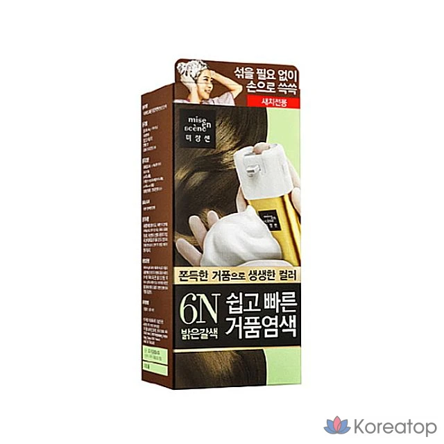 Легкое и быстрое окрашивание пены Mise-sen 6N светло-коричневым (только для сати) ykm*6959hx, 1 шт