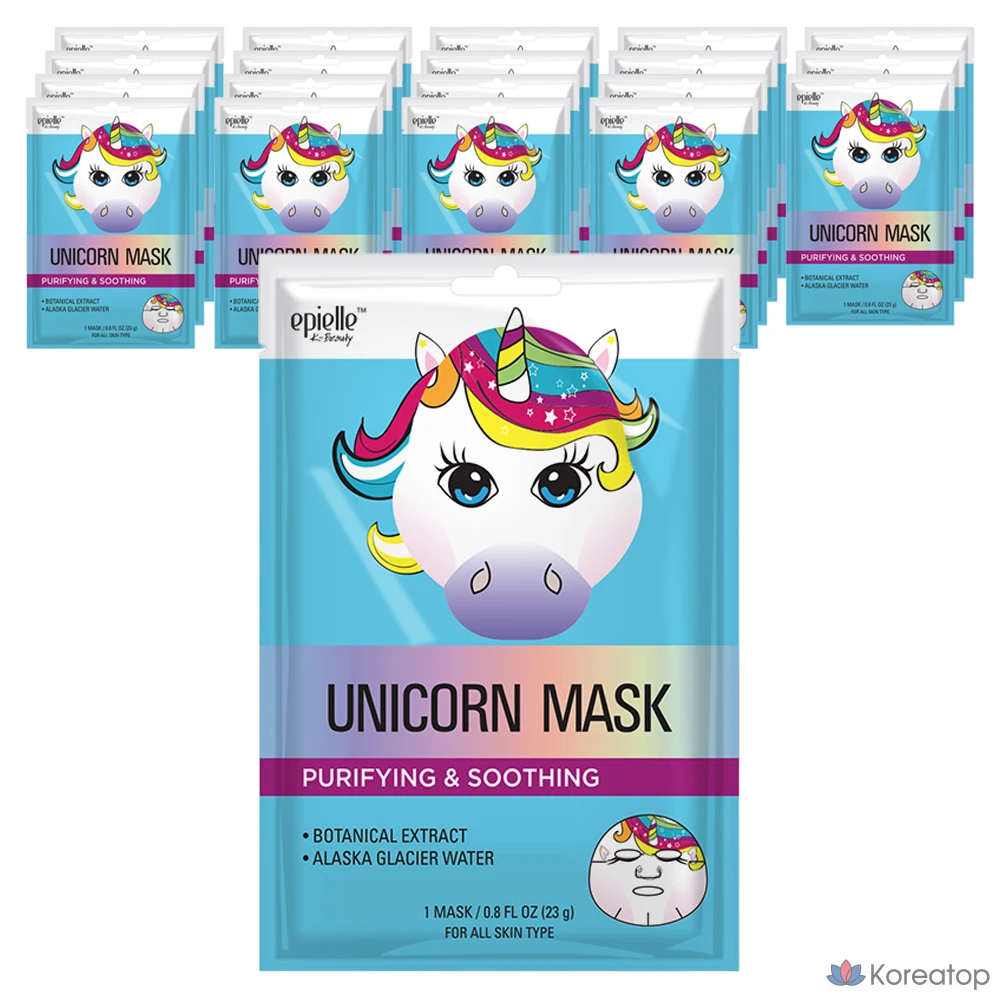 Тканевая маска для лица Epielle Unicorn Character Mask, 20 шт.