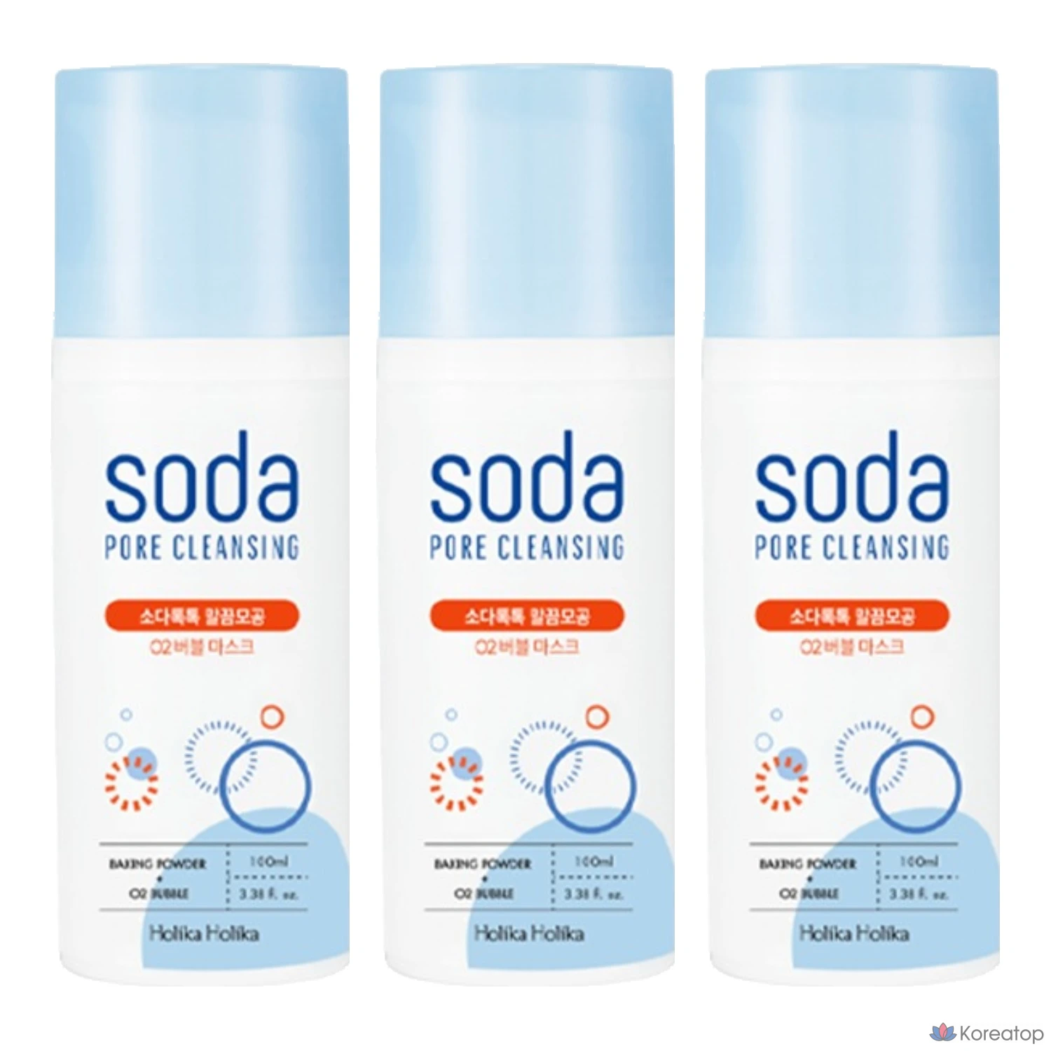 Очищающая пенка для лица Holika Holika Soda Tok Tok Pore Cleansing O2 Bubble Mask Cleansing Foam, 100 мл, 3 шт.
