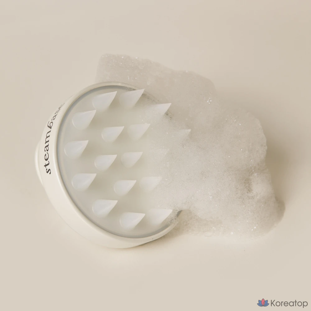 Мягкая силиконовая щетка для массажа кожи головы с паровой подставкой, 1 шт.