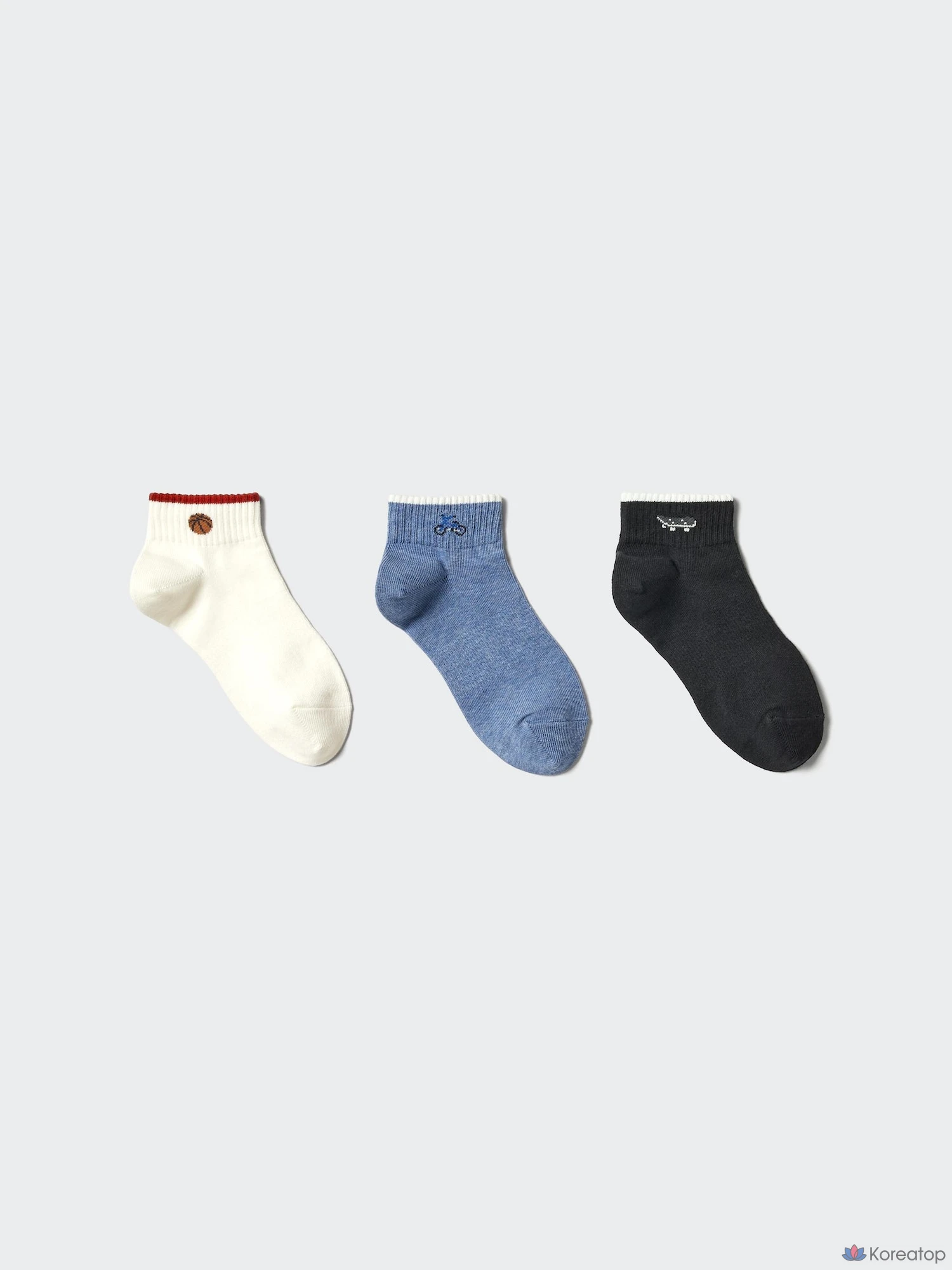 Носки короткие детские Uniqlo Short Socks (Line) B, 3 пары