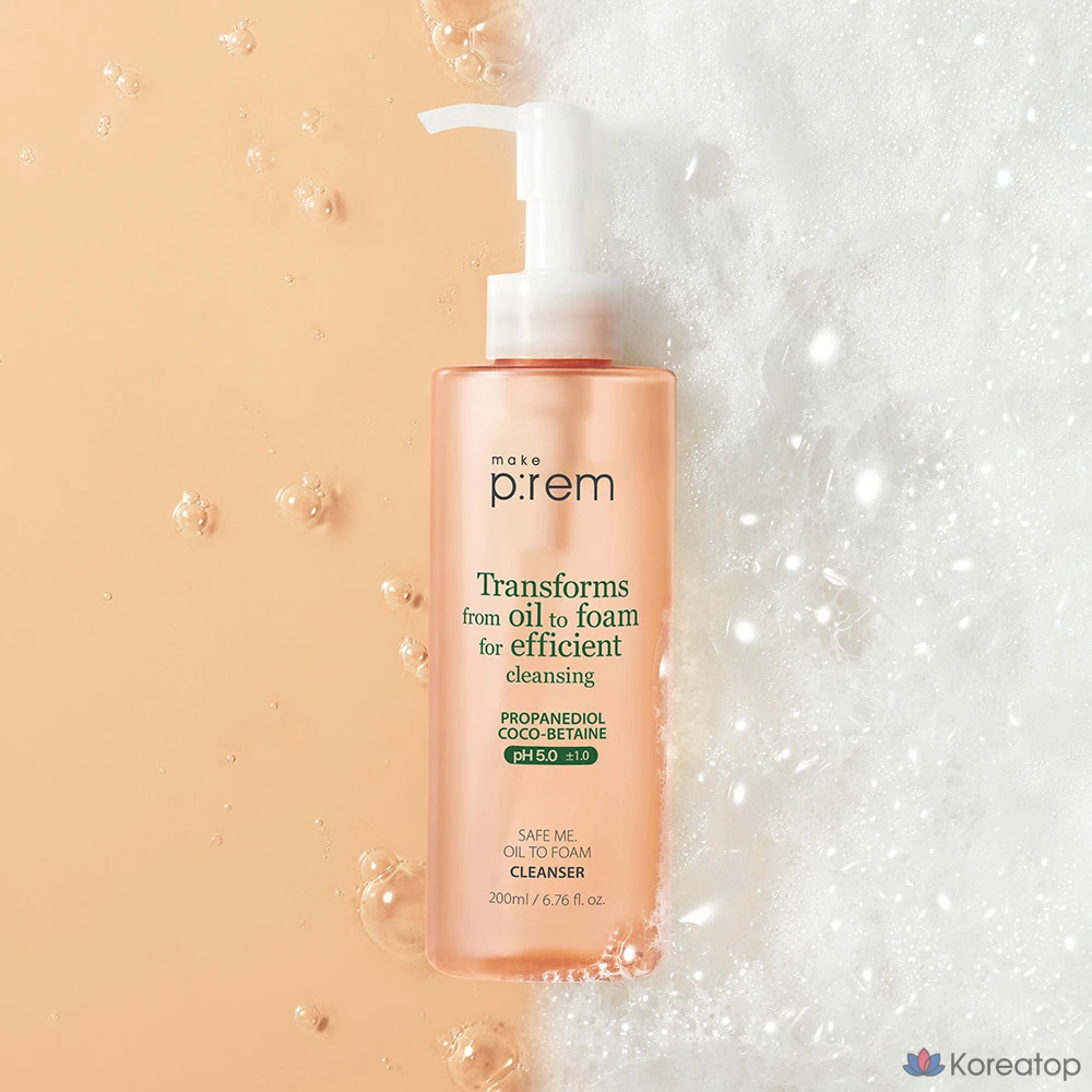 Гидрофильное масло-пенка MAKE P:REM Safe Me Oil To Foam Cleanser, 200 мл, 1 шт.