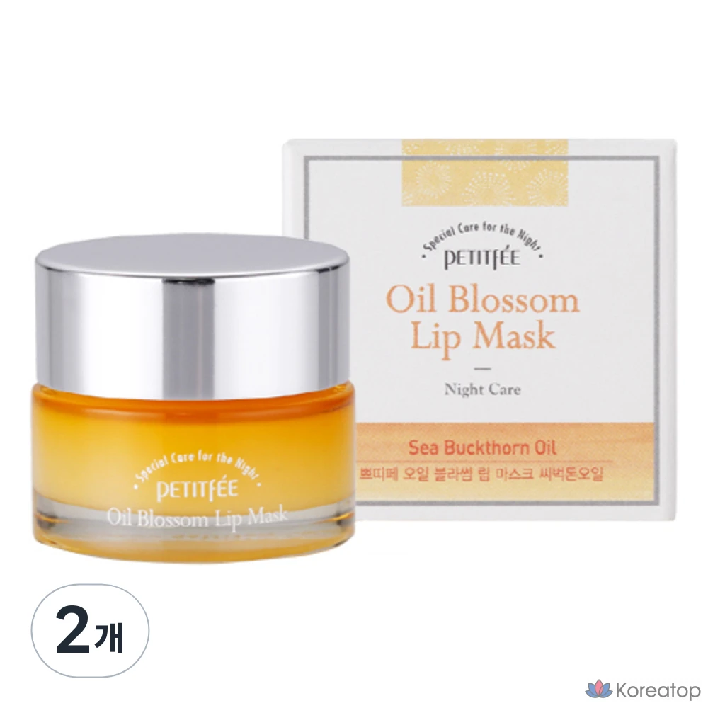 Маска для губ Petitfee с маслом облепихи, набор из 15 г, 1 упаковка, 2 упаковки.