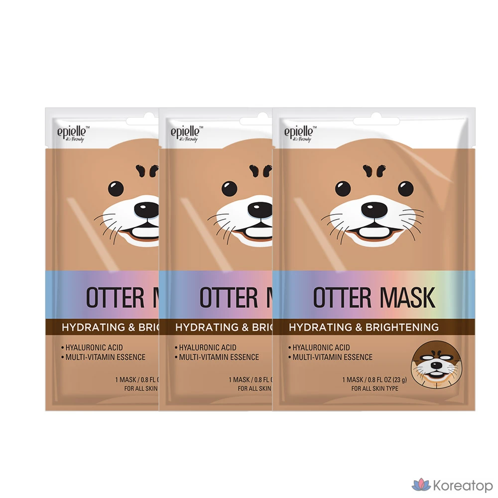 Набор масок Epielle Otter Character Mask Pack, 1 упаковка, 12 штук., фото 4