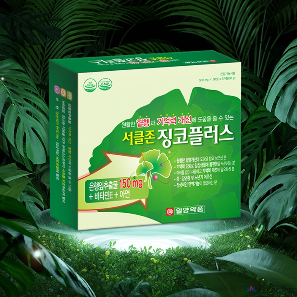 Ilyang Pharmaceutical Circle Zone Ginkgo Plus, 120 таблеток, 1 упаковка